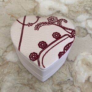 Pandora Genuine Leather Heart Shaped 2-Level Storage Box
